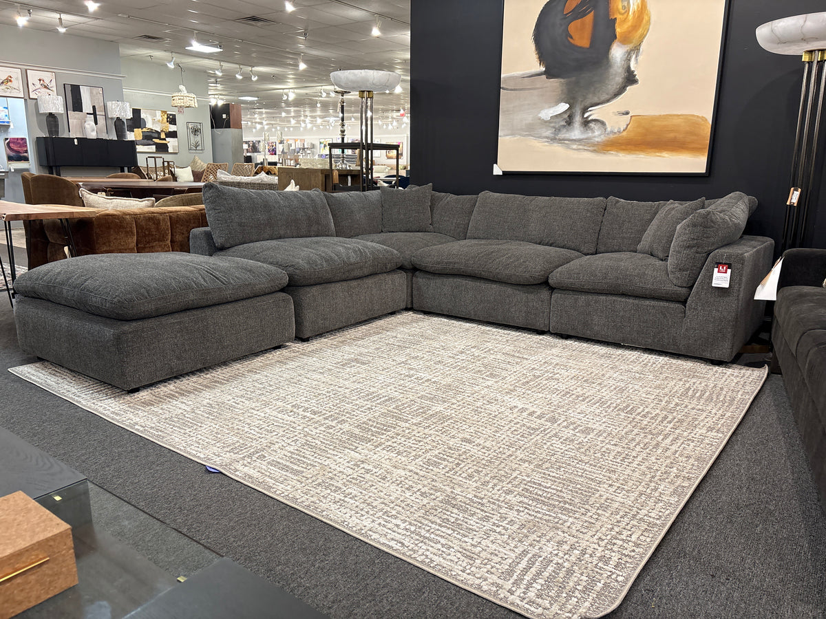 Kensington Cloud Sectional In Marble Grey