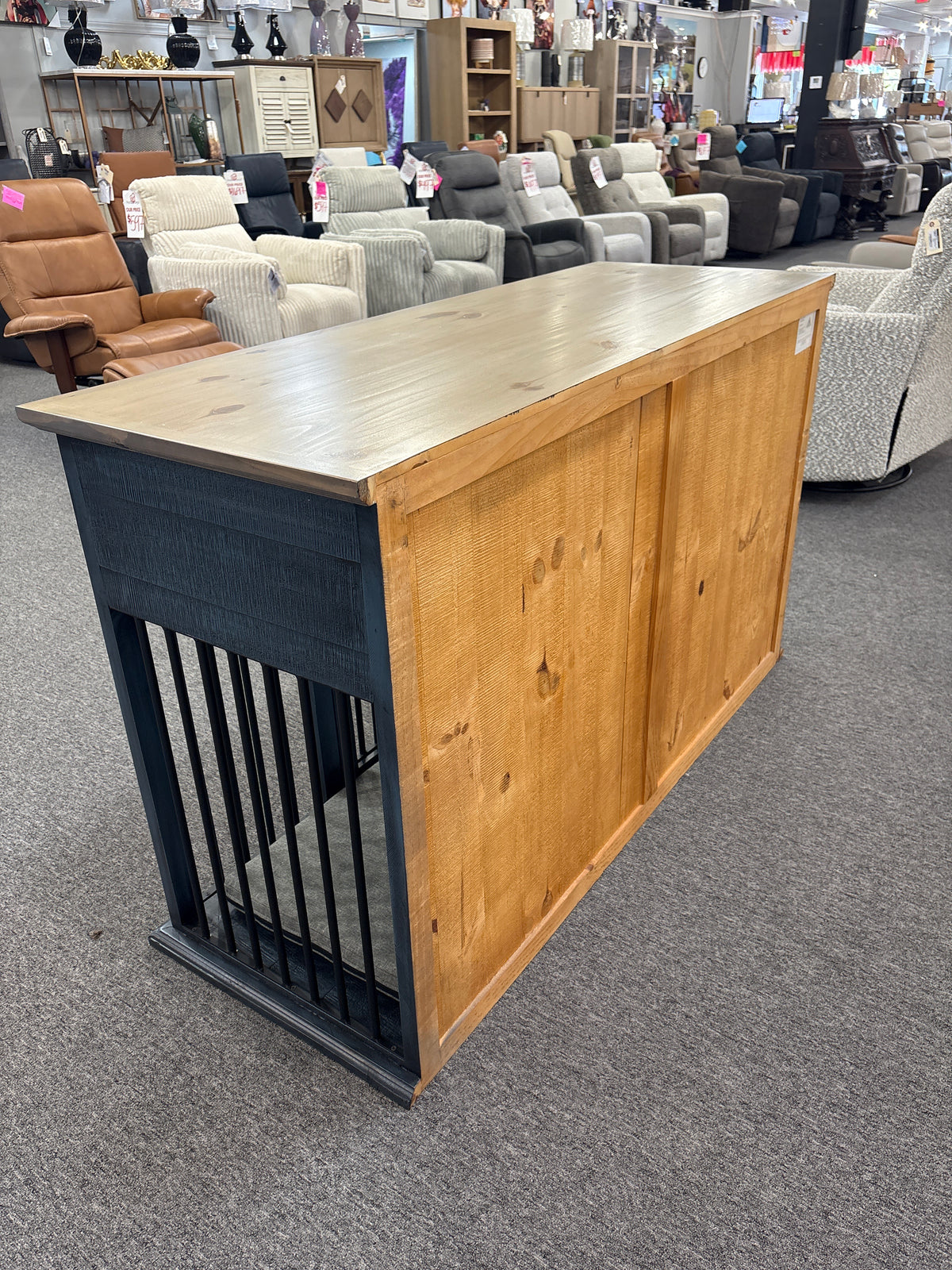 Feliz Three Drawer TV Console & Dog Crate