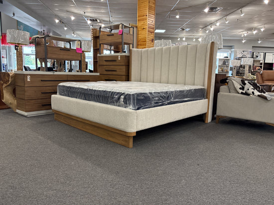Portico Wing Upholstered Bed Oatmeal - King