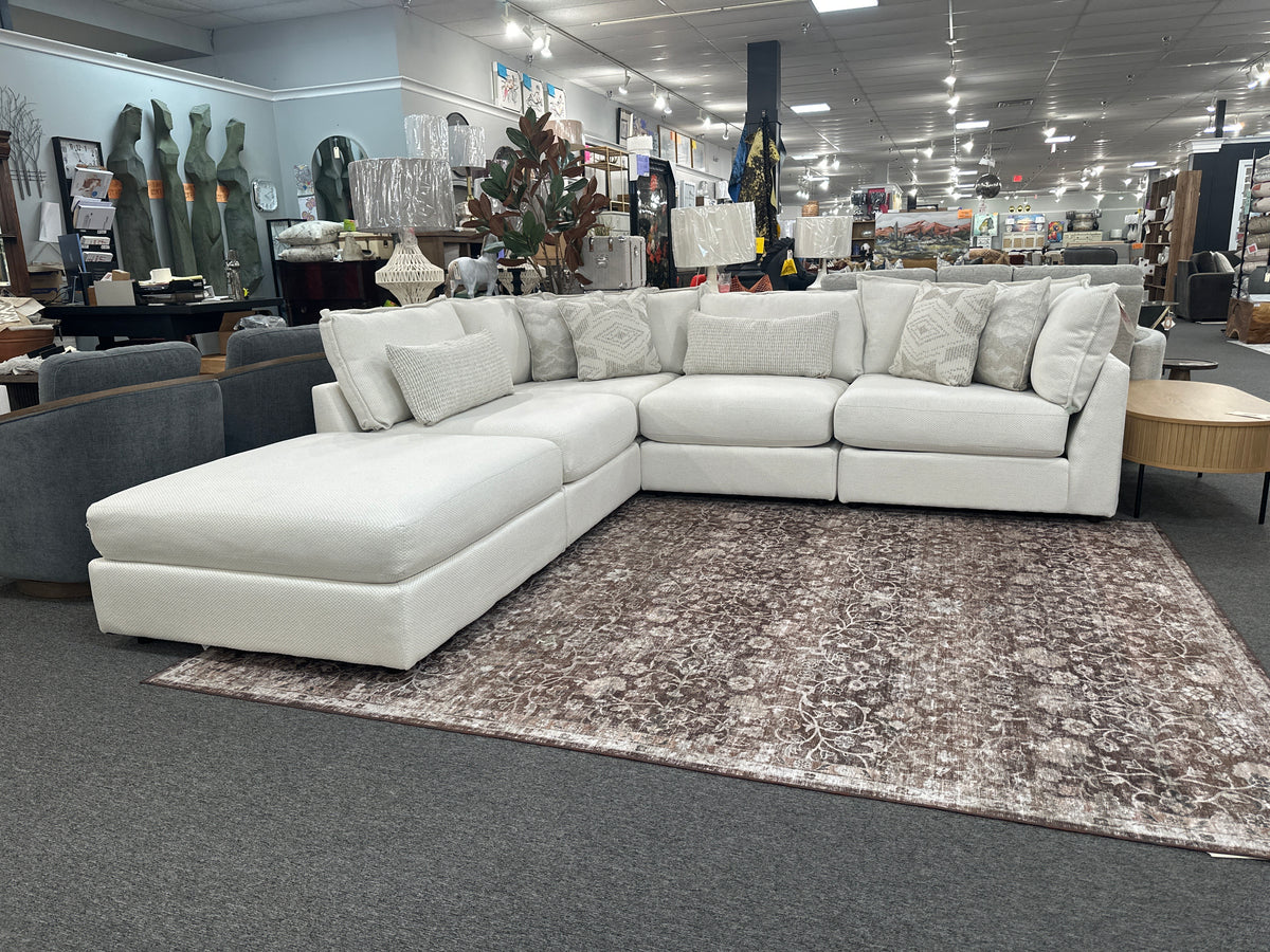 Hobnob Cotton 5-Piece Modular Sectional with Ottoman