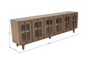 Wesley 108" Long Cabinet with Arched Glass Doors – Antique Natural