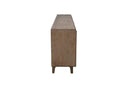 Wesley 108" Long Cabinet with Arched Glass Doors – Antique Natural