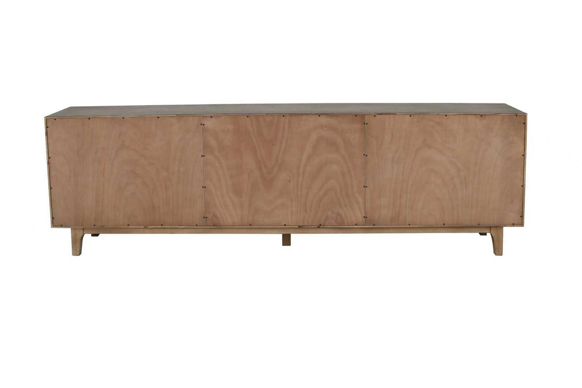 Wesley 108" Long Cabinet with Arched Glass Doors – Antique Natural