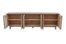 Wesley 108" Long Cabinet with Arched Glass Doors – Antique Natural