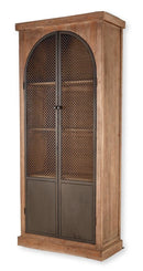 Arch Reclaimed Pine & Iron Cabinet – Medium Grey