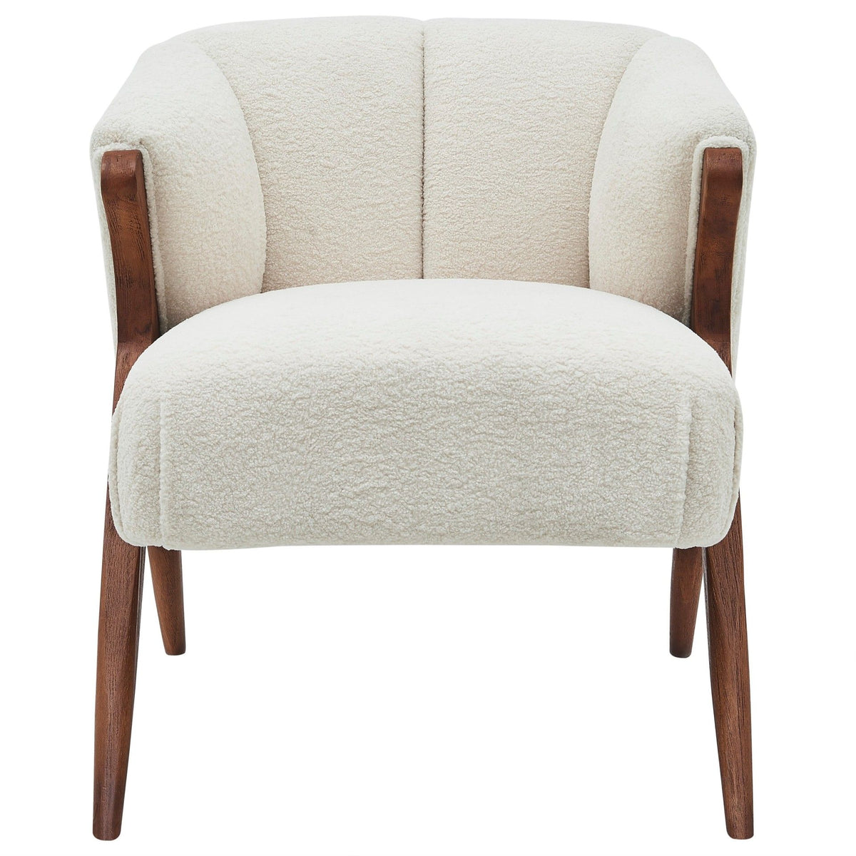 New Pacific Direct Florence Faux Shearling Accent Chair – Beige