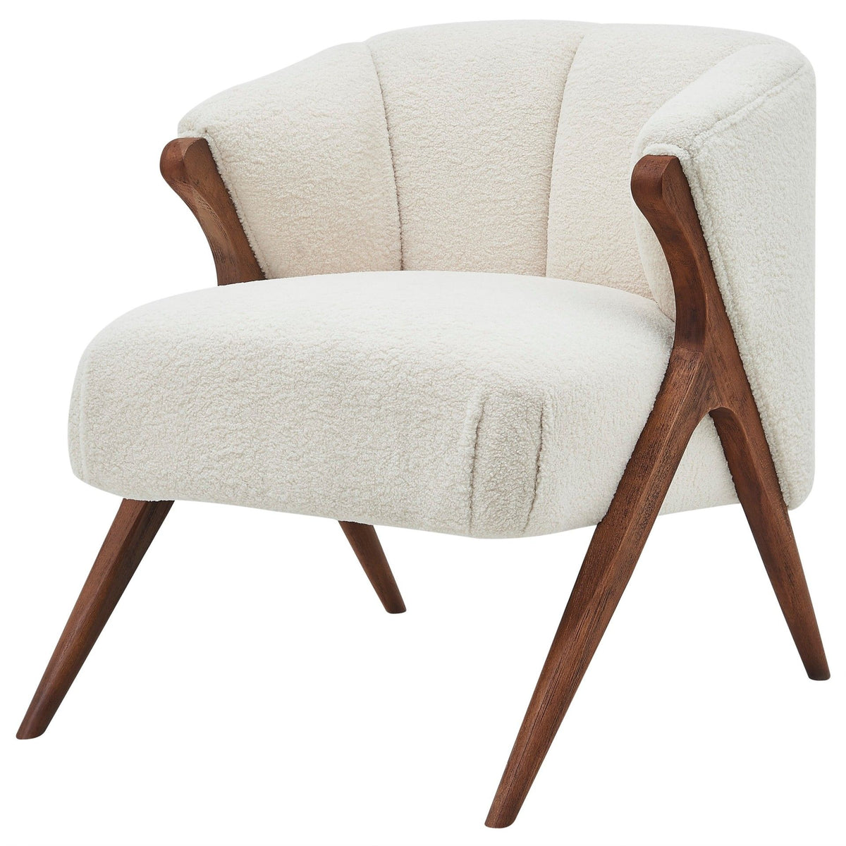 New Pacific Direct Florence Faux Shearling Accent Chair – Beige