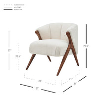 New Pacific Direct Florence Faux Shearling Accent Chair – Beige
