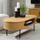 Nola Black Oak Coffee Table with Sliding Doors