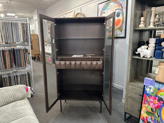 Latina Glass Display Cabinet – Dark Oak