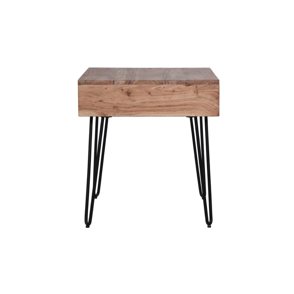 Rollins End Table with Drawer – Natural