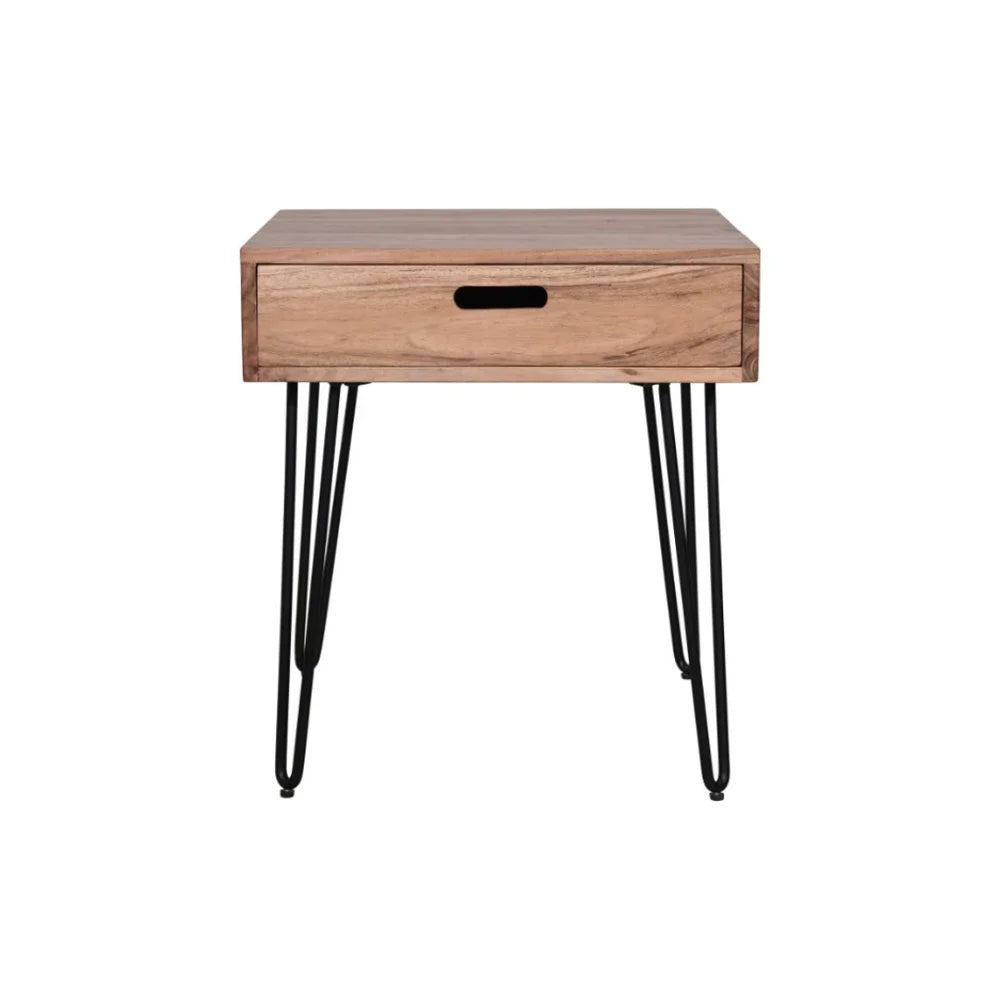 Rollins End Table with Drawer – Natural