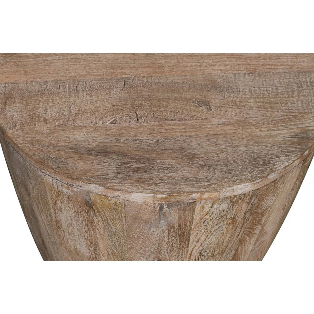 Origins Round Drum End Table – Washed Sand