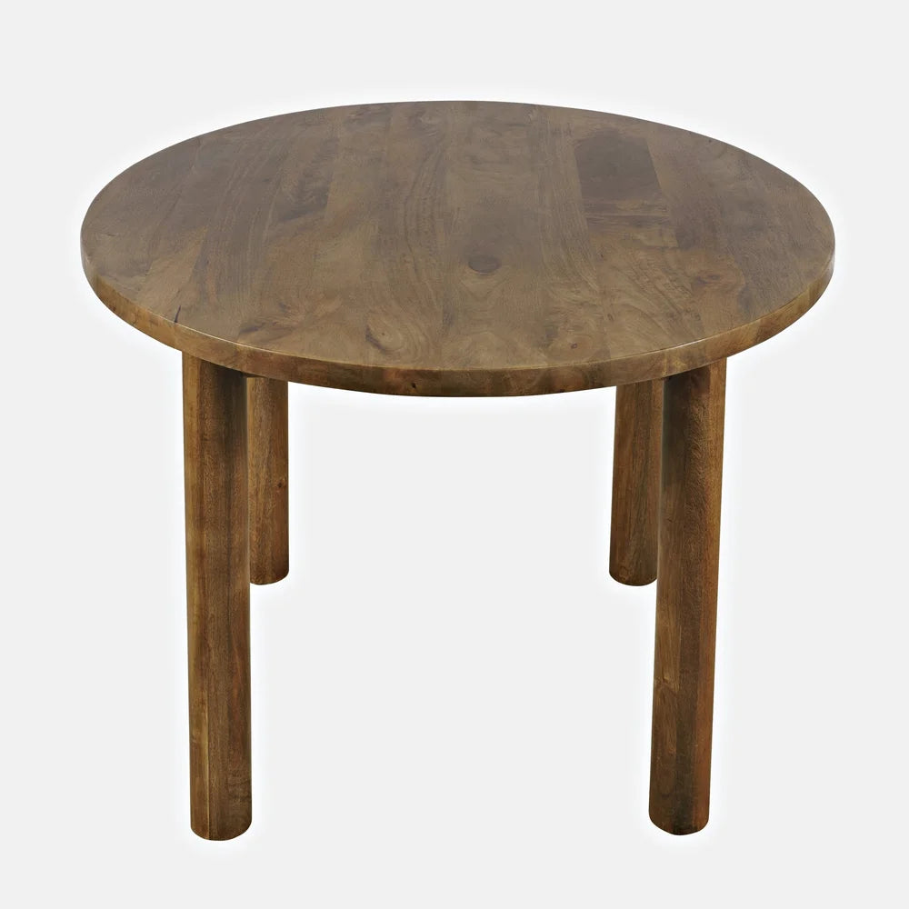 Bodhi 42" Round Solid Mango Wood Dining Table – Brown