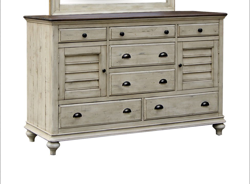 Brockton 7-Drawer Dresser – Two-Tone Light Wheat