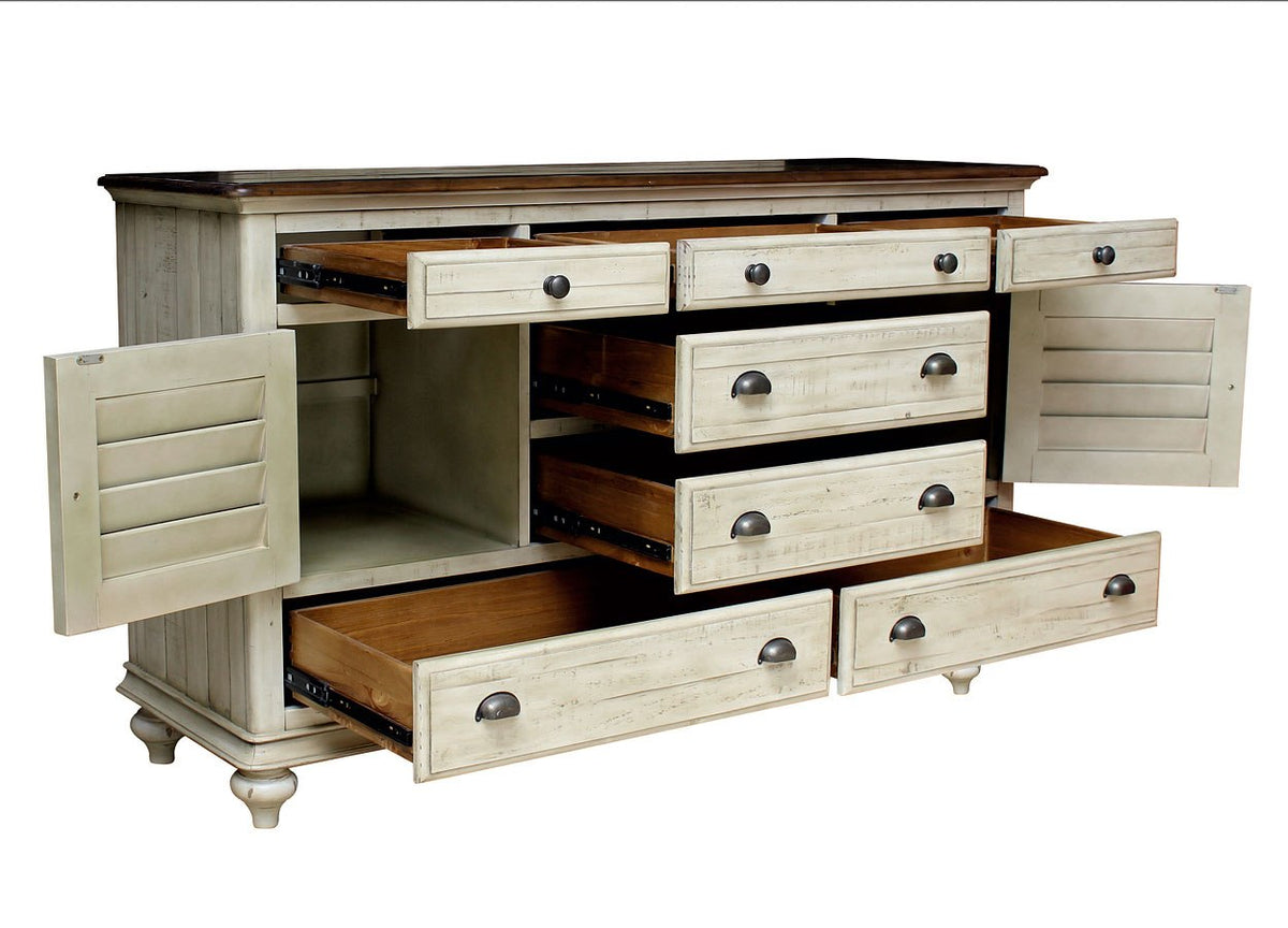 Brockton 7-Drawer Dresser – Two-Tone Light Wheat
