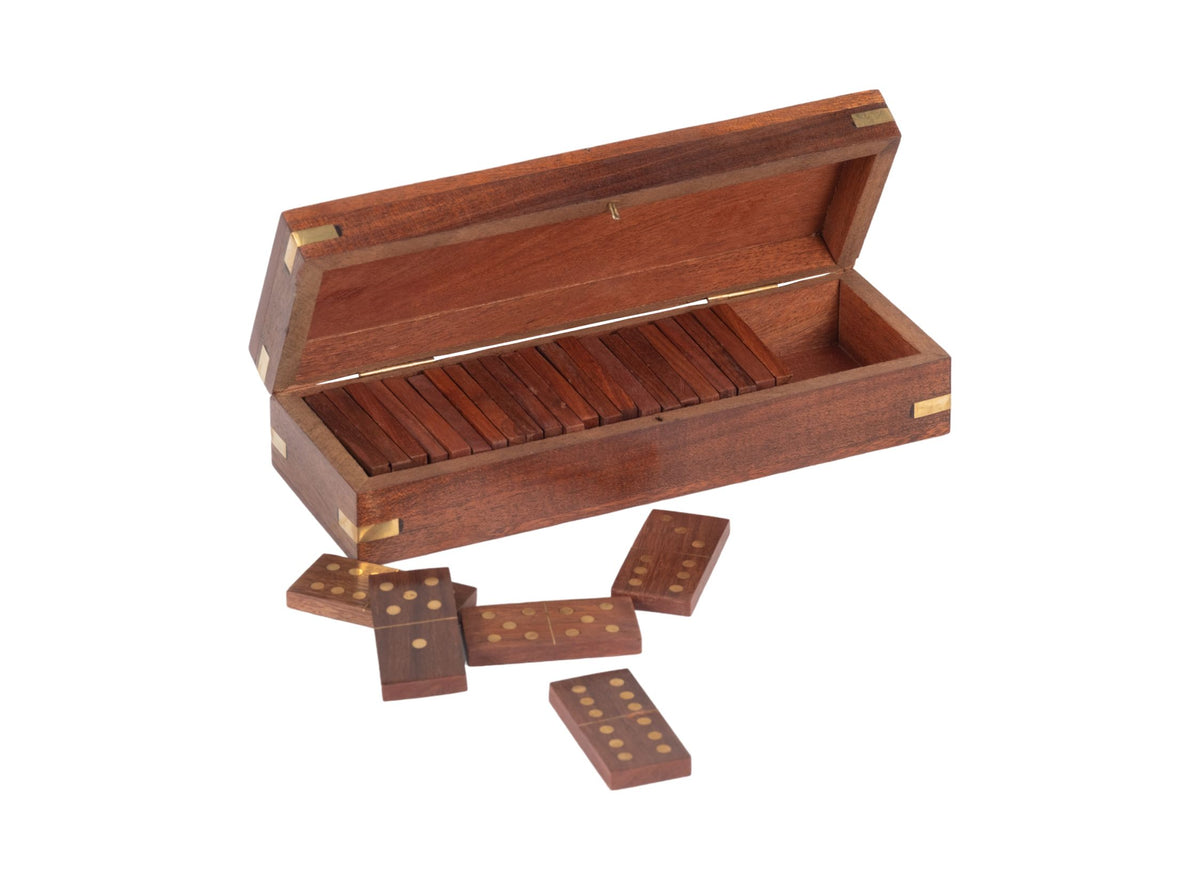 Wood Dominoes Set with Storage Box