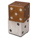 Roll the Dice Wooden Accent Table – Natural Wood & Whitewash