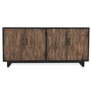 Anton 78" Reclaimed Wood 4-Door Cabinet – Black & Natural