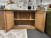 Josephine 95" 4-Door Reclaimed Pine Cabinet – Warm Natural