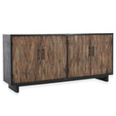Anton 78" Reclaimed Wood 4-Door Cabinet – Black & Natural
