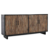 Anton 78" Reclaimed Wood 4-Door Cabinet – Black & Natural