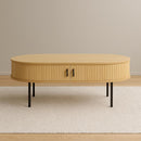 Nola Black Oak Coffee Table with Sliding Doors
