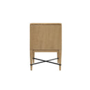Loft 2-Drawer Fabric Nightstand – Natural Maple & Gray