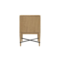 Loft 2-Drawer Fabric Nightstand – Natural Maple & Gray