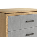 Loft 2-Drawer Fabric Nightstand – Natural Maple & Gray