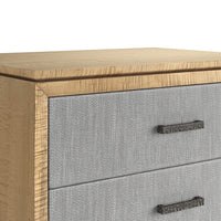Loft 2-Drawer Fabric Nightstand – Natural Maple & Gray