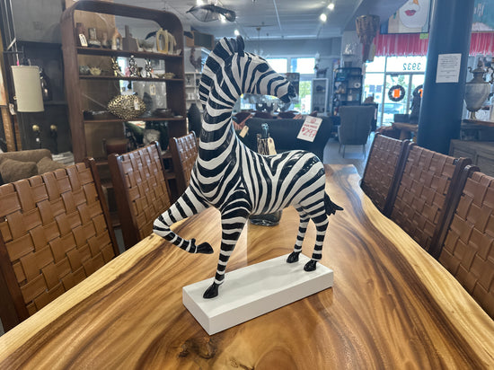 Happy Zebra Sculpture – Black & White