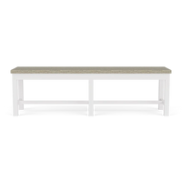 Cora 63" Dining Bench – Weathered Taupe & White