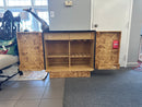 Zia Bar Cabinet with Marble Top – Natural Burl Wood