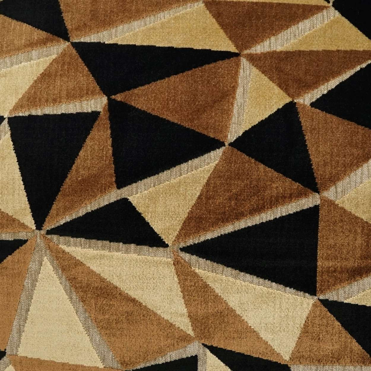 Prismatic Throw Pillow – Brown, Gold & Black – 22” Square