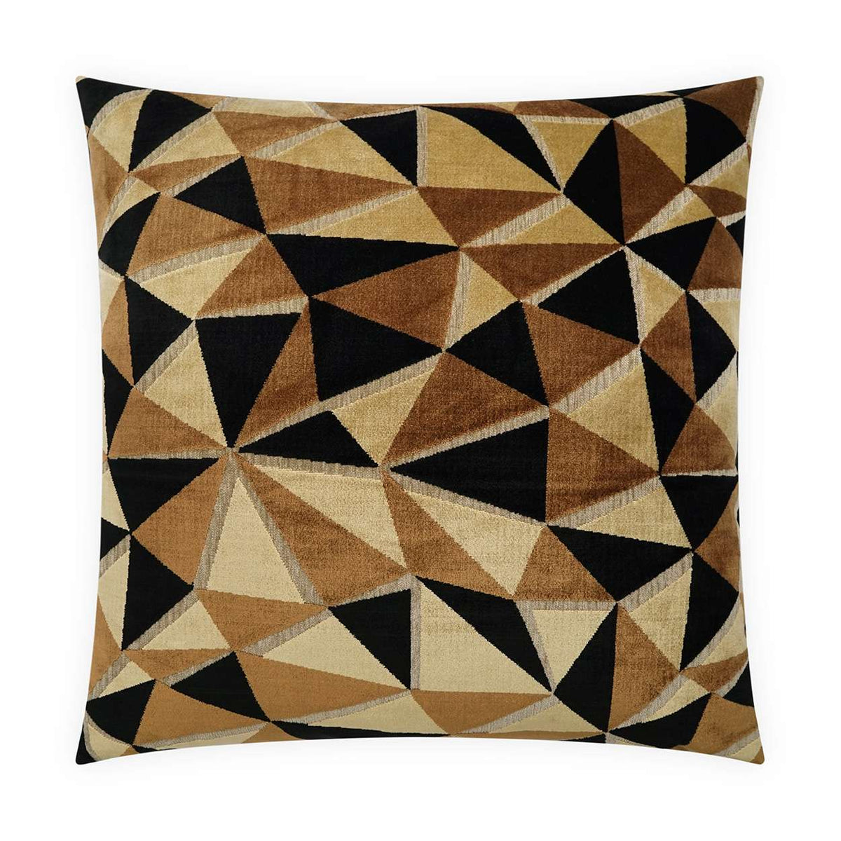 Prismatic Throw Pillow – Brown, Gold & Black – 22” Square