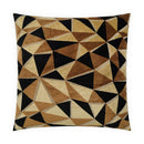 Prismatic Throw Pillow – Brown, Gold & Black – 22” Square