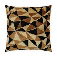 Prismatic Throw Pillow – Brown, Gold & Black – 22” Square