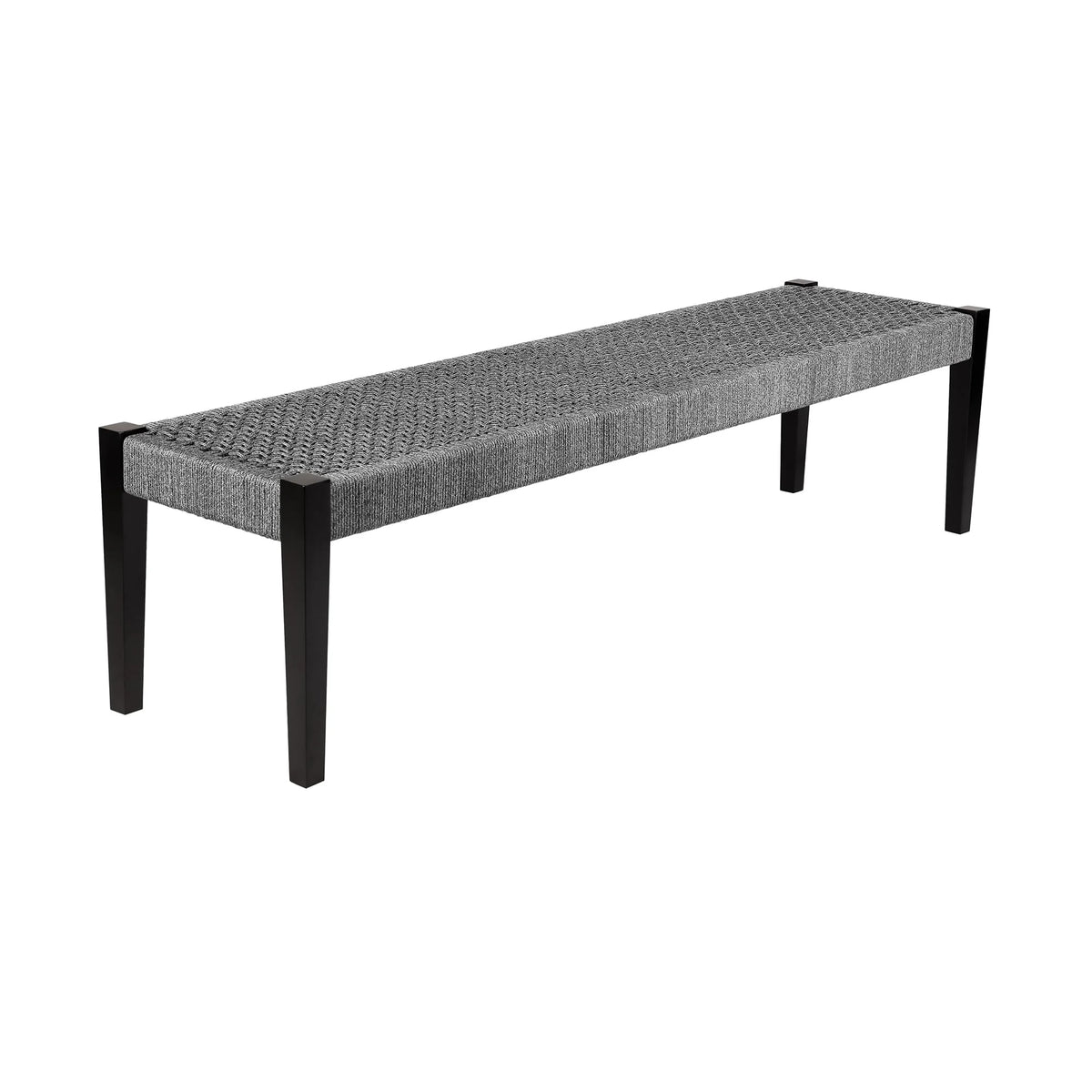 Frinton, Ditas & Rhett 5-Piece Outdoor Dining Set in Dark Eucalyptus, Gray Rope & Cushions