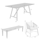 Frinton, Ditas & Rhett 5-Piece Outdoor Dining Set in Dark Eucalyptus, Gray Rope & Cushions