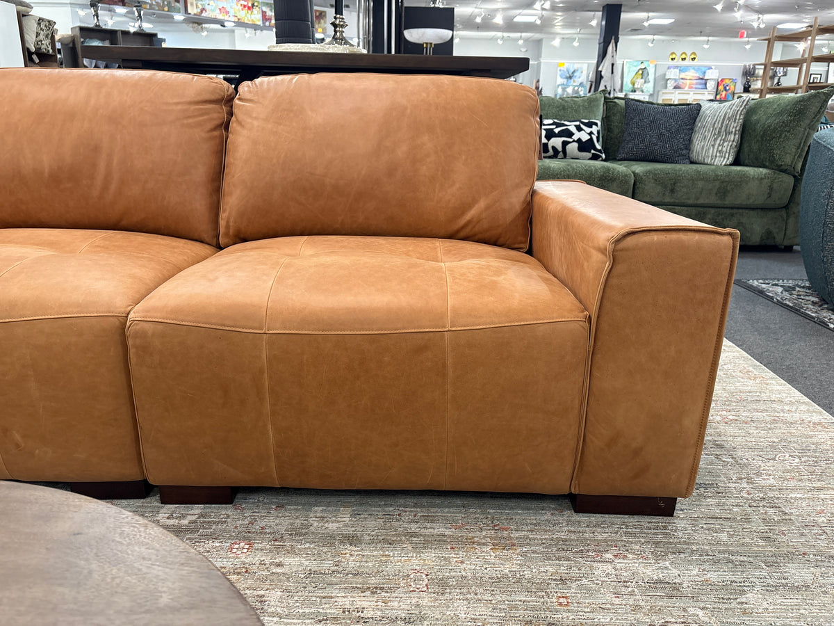 Maverick 5-Piece Leather Sectional – Saddle