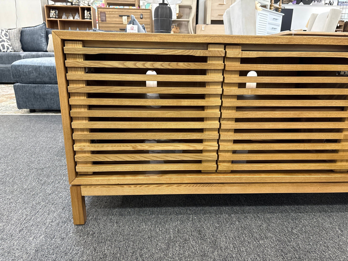 Tanner 78” Four-Door Ash Media Console – Flaxen