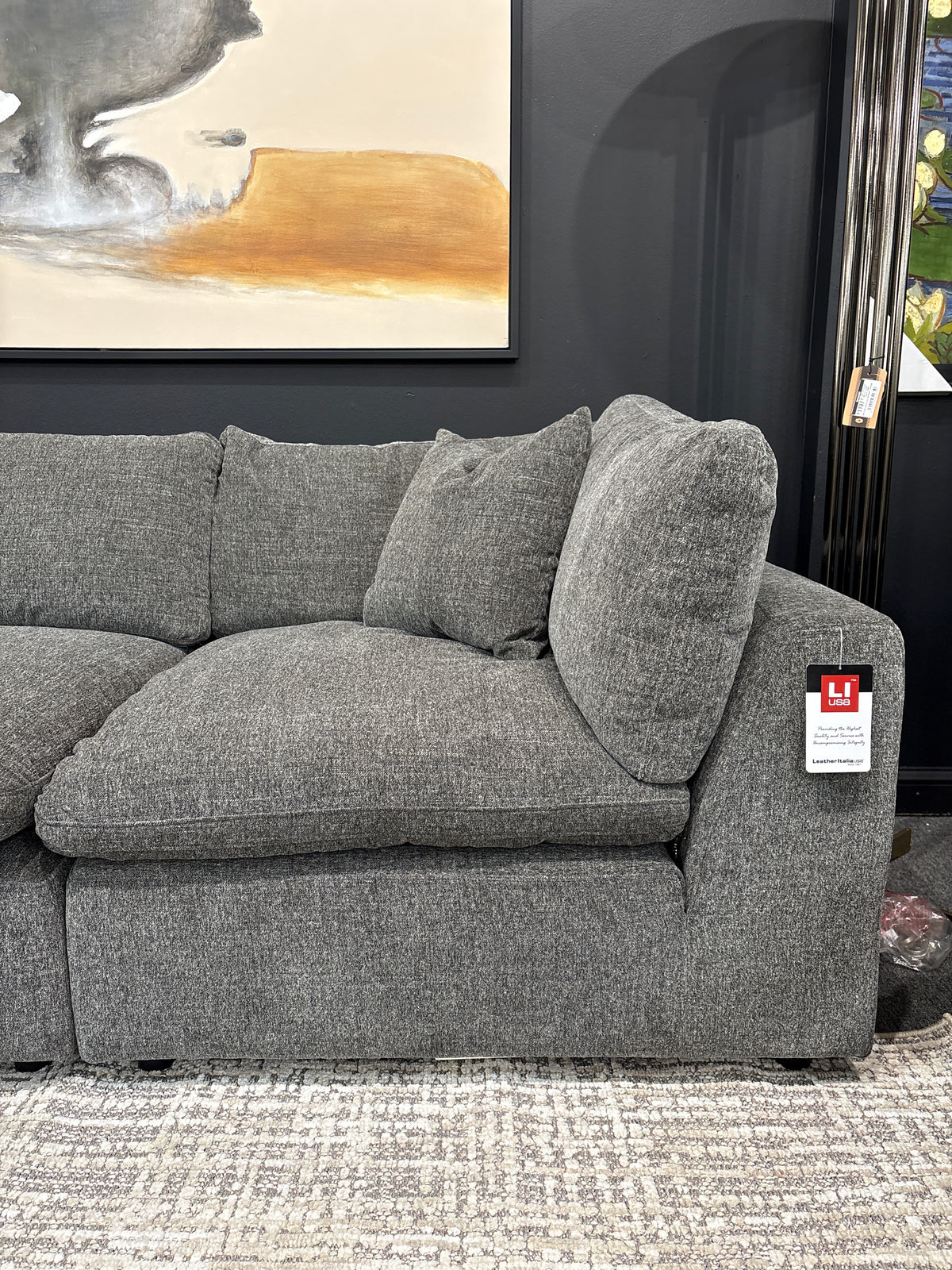 Kensington Cloud Sectional In Marble Grey