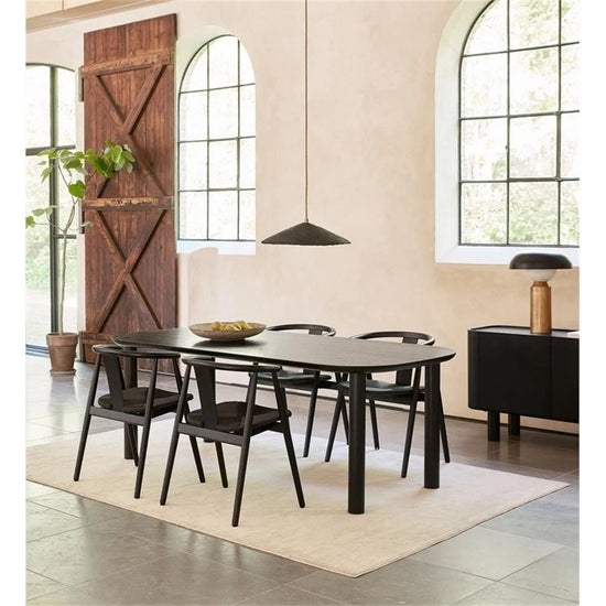Monsun 47" Round Dining Table – Black Oak
