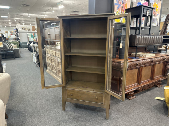 Camille Limewashed Cabinet with Glass Front