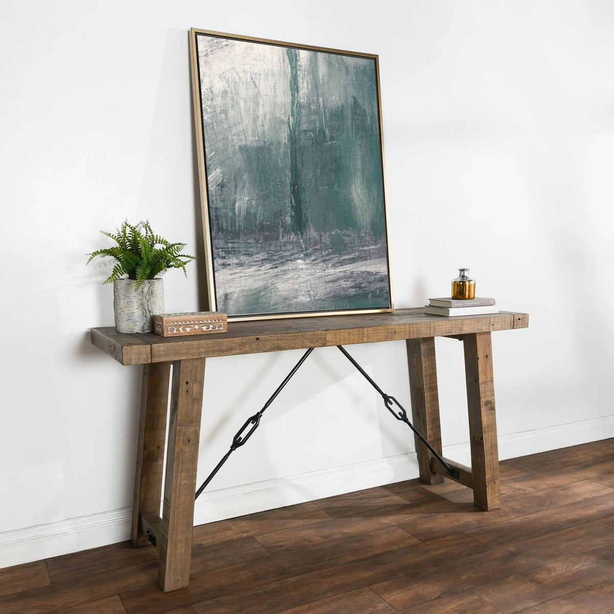 Classic Home Tuscany Console Table – Distressed Brown