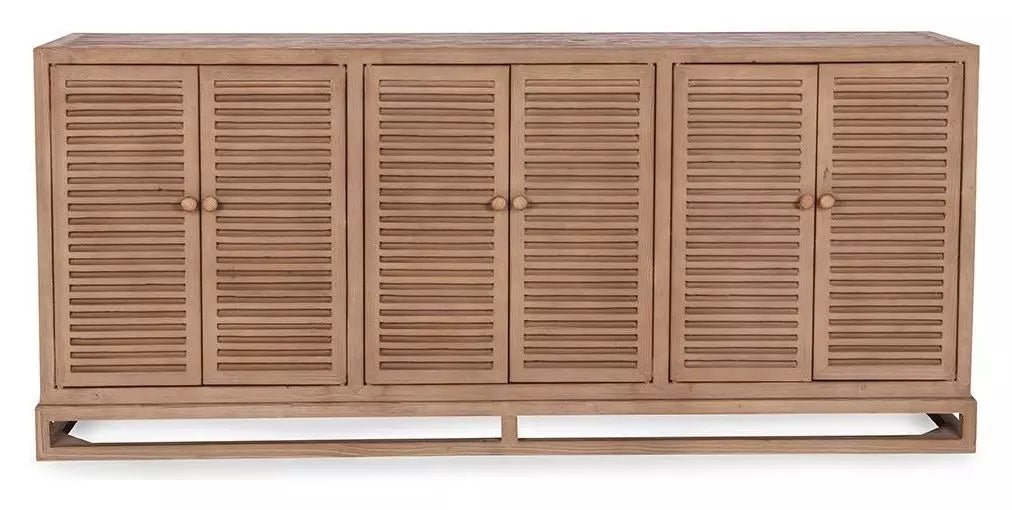 Jolen 81" Reclaimed Pine 6-Door Buffet – Distressed Brown