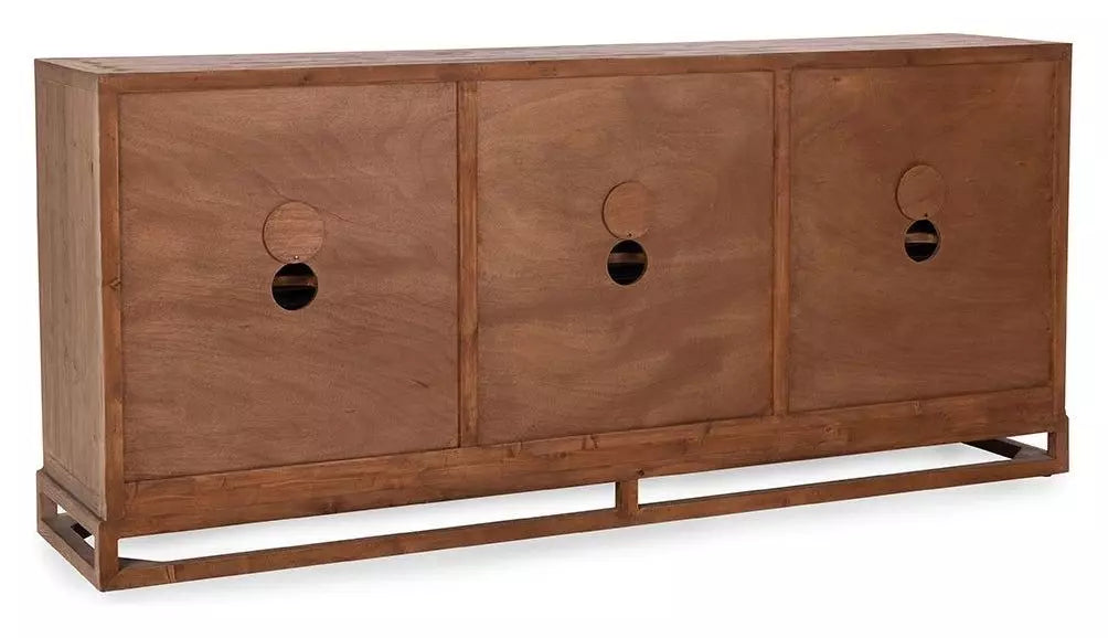 Jolen 81" Reclaimed Pine 6-Door Buffet – Distressed Brown