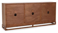 Jolen 81" Reclaimed Pine 6-Door Buffet – Distressed Brown