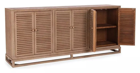 Jolen 81" Reclaimed Pine 6-Door Buffet – Distressed Brown